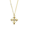 Sterling Silver Fleur de Lis CZ Pendant Yellow Gold