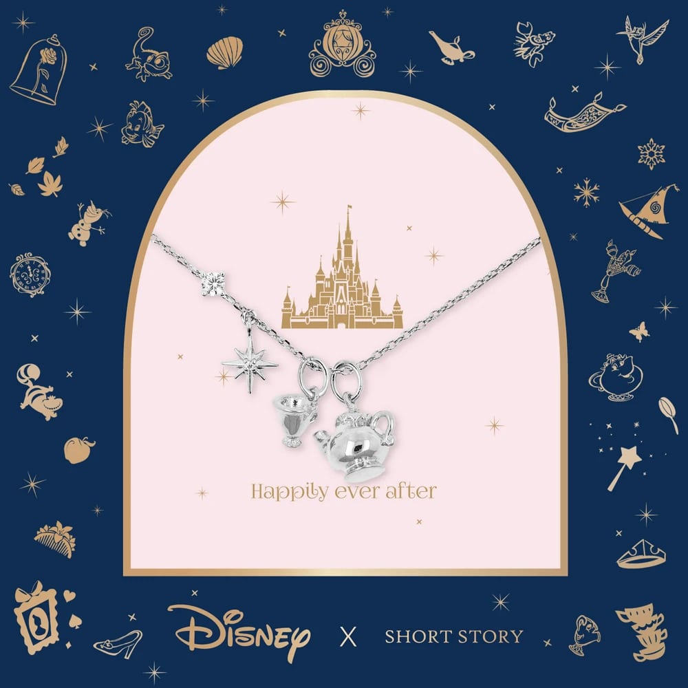 Disney Chip and Mrs Pot Charm Necklace