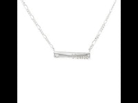 'Blessed' Stamped Bar Silver Necklace