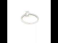 Blue Topaz Baguette Gemstone Silver Ring