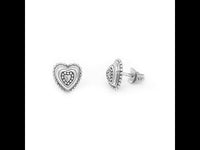 Oxidised Sterling Silver Heart Stud
