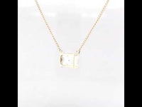 Sterling Silver Floating CZ Pendant with Chain