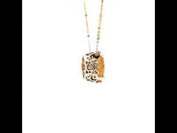 Oval Cut Citrine Tricolour Silver chain Necklace