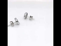 8 mm Evil Eye Silver Stud Earrings