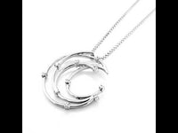 Crescent Moon with CZ Silver Necklace
