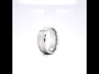 Stainless Steel Engraved Line Ring
