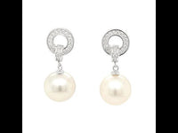 Near Round Fresh Water Pearl Drop Earrings