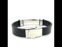 Baltic Amber Stainless Steel Leather Bracelet 747