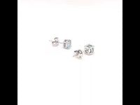 Round Blue Topaz Silver Necklace and Studs Set