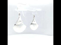 MOP Fan Silver Earrings