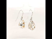 Citrine Tear Drop Claw-Set Earrings Small