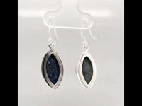 Boat Shape Lapis Lazuli Silver Earrings