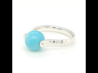 Amazonite Ball Sterling Silver Ring
