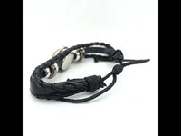 Baltic Amber Stainless Steel Leather Bracelet 751