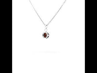 Round Garnet Silver Necklace and Studs Set