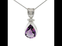Amethyst Drop Pendant in Sterling Silver
