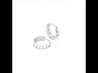 Spectral Colour CZ Sterling Silver Huggie
