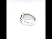 Hand Crafted Arabesque Carved Work Silver Ring