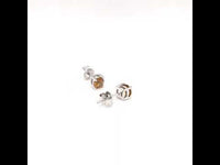 Round Citrine Silver Stud Earrings