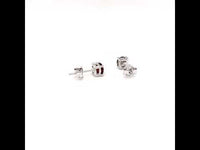 Round Garnet Silver Necklace and Studs Set
