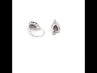 Amethyst Colour CZ Silver Earrings