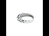 Hand Crafted Arabesque Carved Work Silver Ring