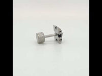 Gothic Stainless Steel Single Earring Black Pyramid Cut Crystal