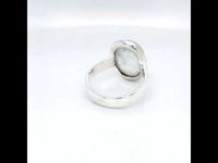 Moonstone Oval Cabochon Set Silver Ring