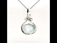 Rainbow Moonstone Pendant in Silver