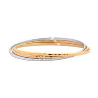 Stainless Steel Hammer Finished Triple Linked Bangle