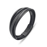 Multi Strap Leather Bracelet Black