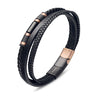 Multi Strand Leather Bracelet Rose Gold