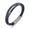 Multi Strap Leather Bracelet with Lava Beads