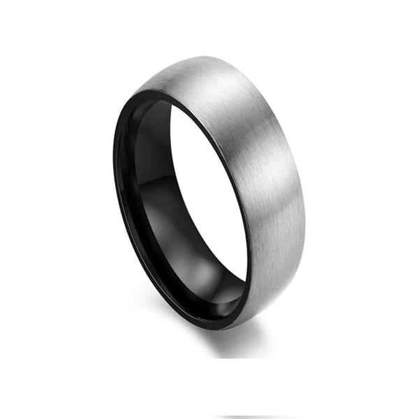 Stainless Steel Black inner Brushed Ring