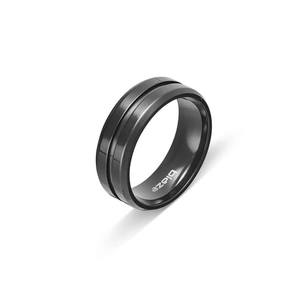 Stainless Steel Men's Black Glossy Band