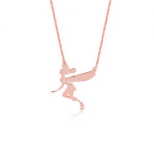Tinkerbell Silhouette Necklace Rose Gold