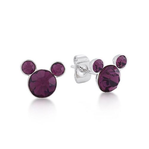Disney Mickey February Birthstone Stud Earrings