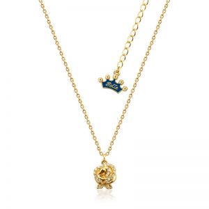 Enchanted Rose Crystal Necklace Yellow Gold