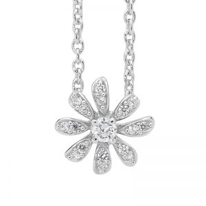 8 Petals Daisy Silver Necklace