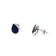 Blue CZ Tear Drop Stud Earrings