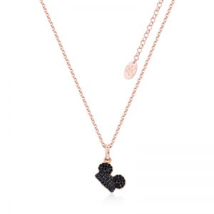 Mickey Mouse Black Ear Hat Necklace Rose Gold