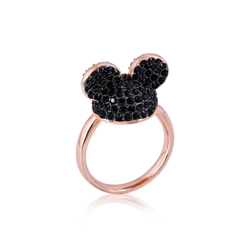 Disney Mickey Mouse Ear Hat Ring Black & Rose Gold