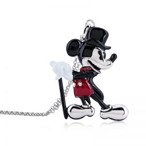 Mickey Mouse Showman Necklace White Gold