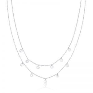 Mickey Mouse Charm Necklace White Gold