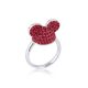 Mickey Mouse Ear Hat Ring Red & Silver