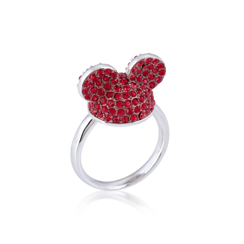 Disney Mickey Mouse Ear Hat Ring Red & Silver