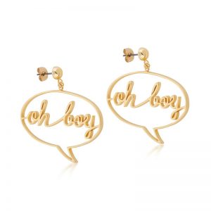 Mickey Mouse Oh Boy Earrings Yellow Gold