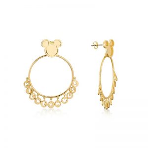 Mickey Mouse Hoop Earrings Yellow Gold
