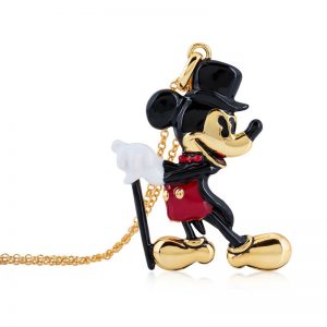 Mickey Mouse Showman Necklace Yellow Gold