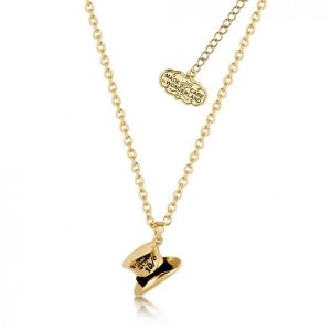Alice in Wonderland Mad Hatter Necklace Yellow Gold